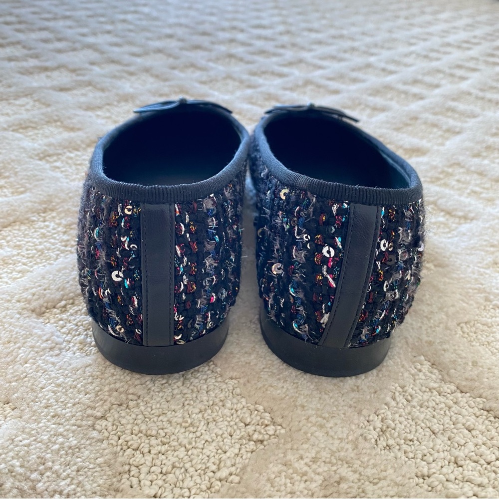 CHANEL 🖤 Boucle with Sequin Flats EU 39c - Picture 11 of 16